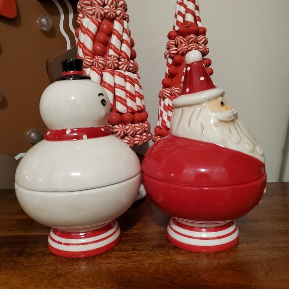 Johanna parker snowman & santa candy dishes - Picture 2 of 6